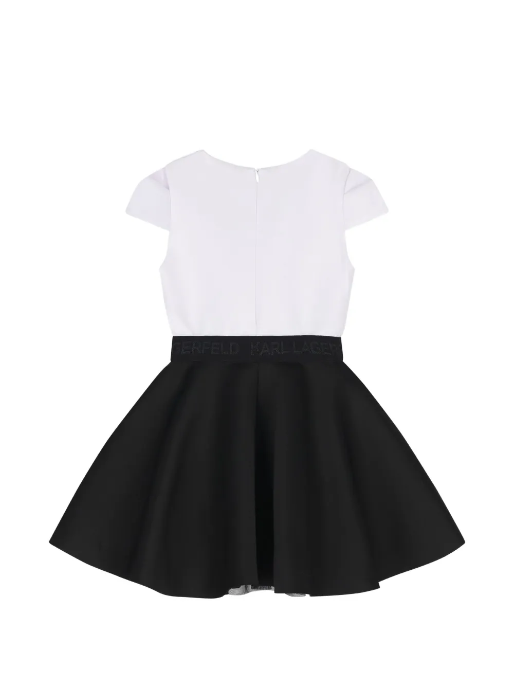 Karl Lagerfeld Kids rhinestone-embellished flared mini dress Zwart
