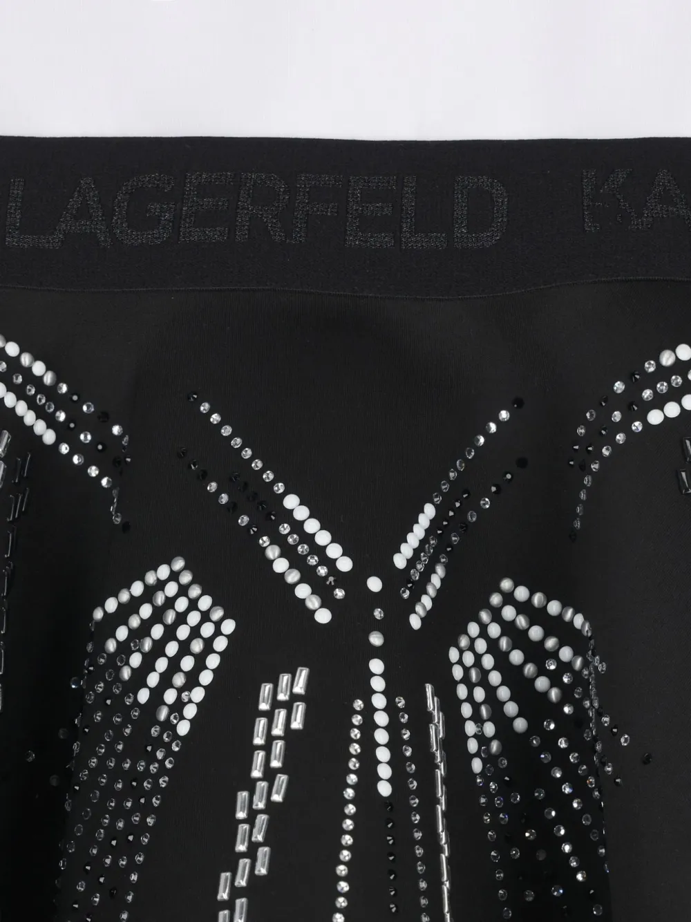 Karl Lagerfeld Kids rhinestone-embellished flared mini dress Zwart