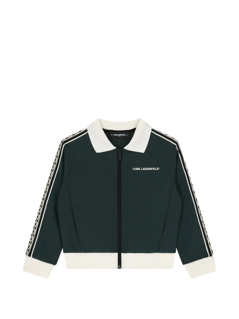 Karl Lagerfeld Kids logo-print zip-up sweatshirt - Verde