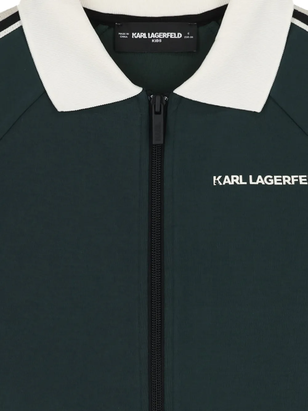 Karl Lagerfeld Kids Sweater met logoprint en rits Groen