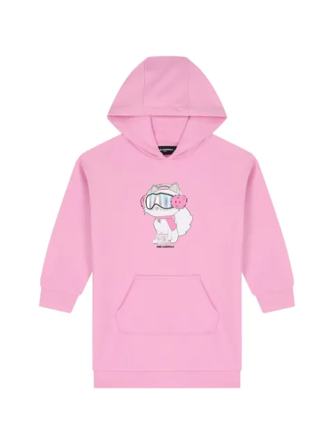 Karl Lagerfeld Kids Choupette graphic-print hoodie dress