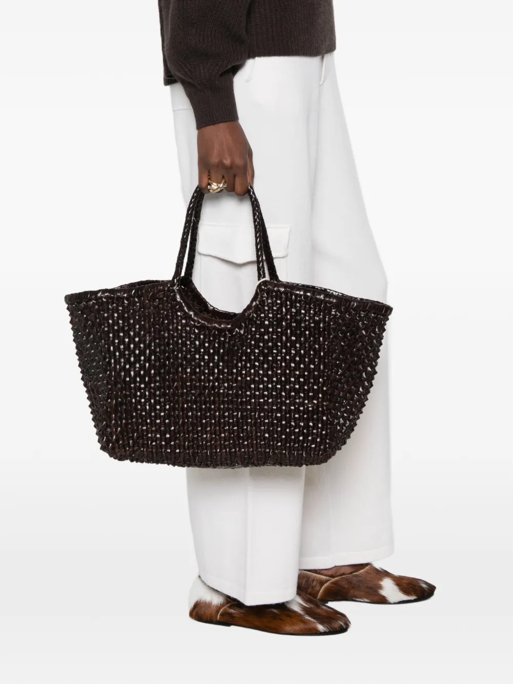 DRAGON DIFFUSION Nantucket Cactus geweven shopper Bruin