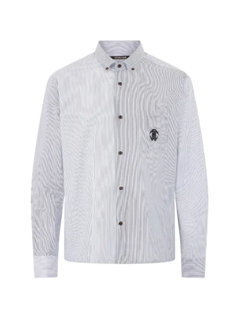 Roberto Cavalli logo-embroidered striped shirt