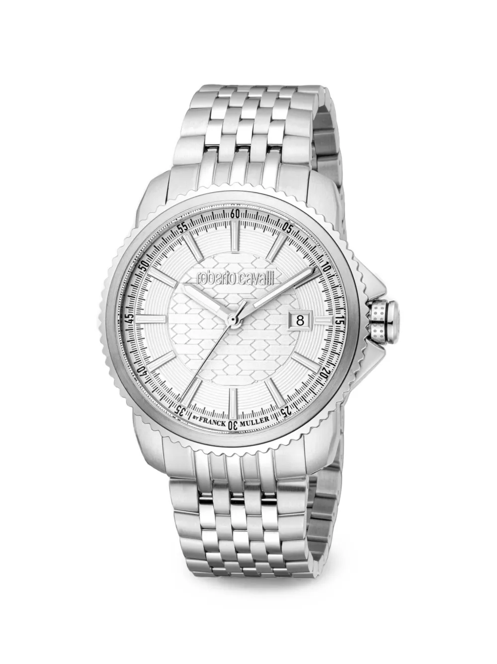 Roberto Cavalli x Franck Muller snake-pattern 42mm watch - Silber