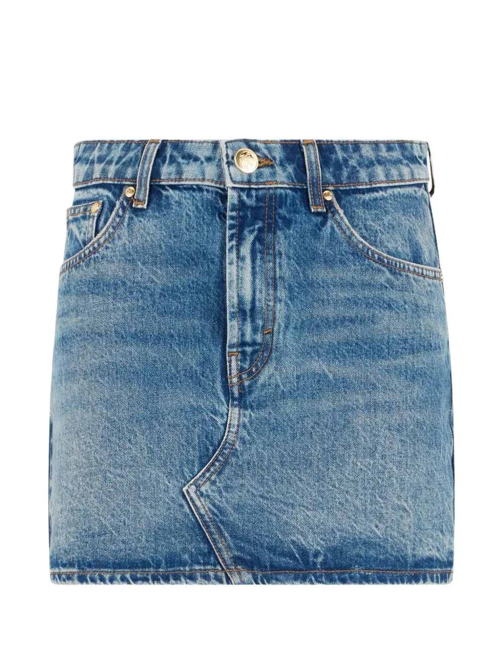 Roberto Cavalli faded-effect straight mini skirt