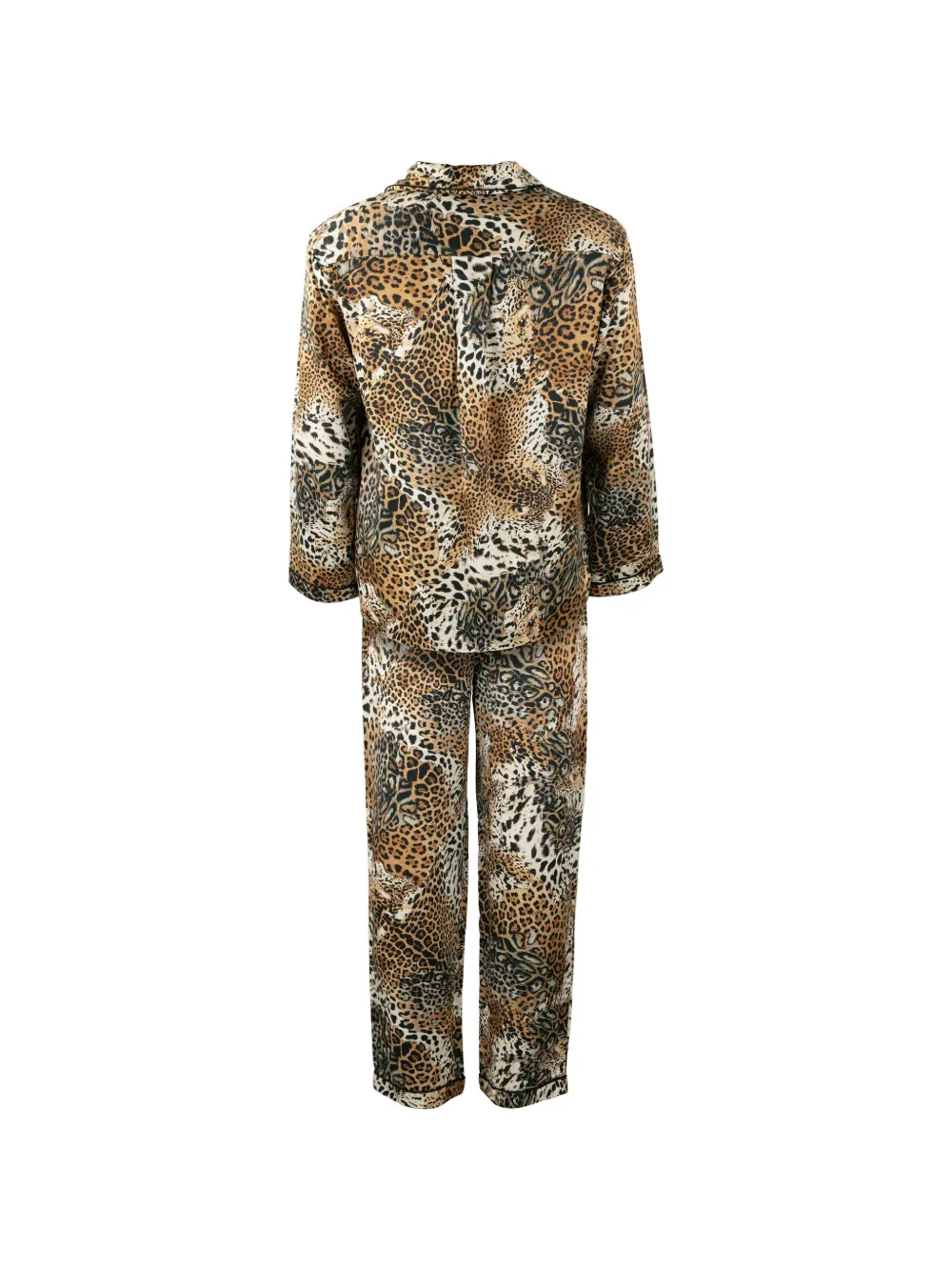 Roberto Cavalli Home Zijden pyjama met luipaardprint Bruin