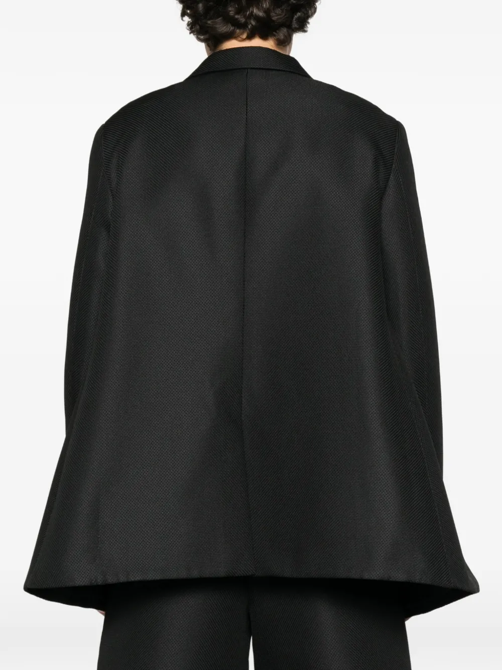 Comme des Garçons Homme Plus asymmetric flared jacket Zwart