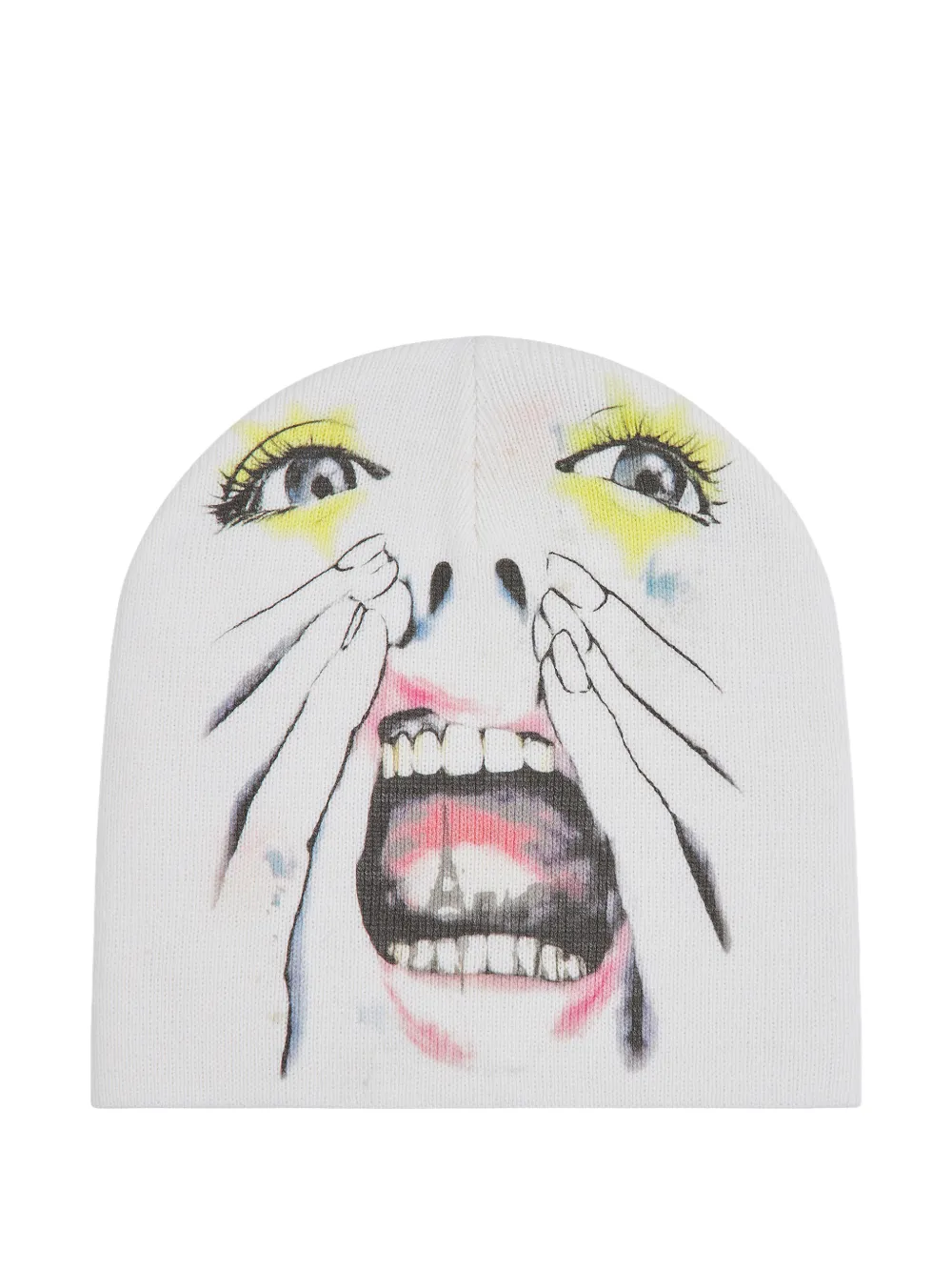 HELLSTAR graphic-print beanie hat | White | Image 1