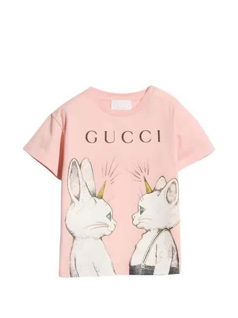 Gucci Kids logo-print animal-print T-shirt