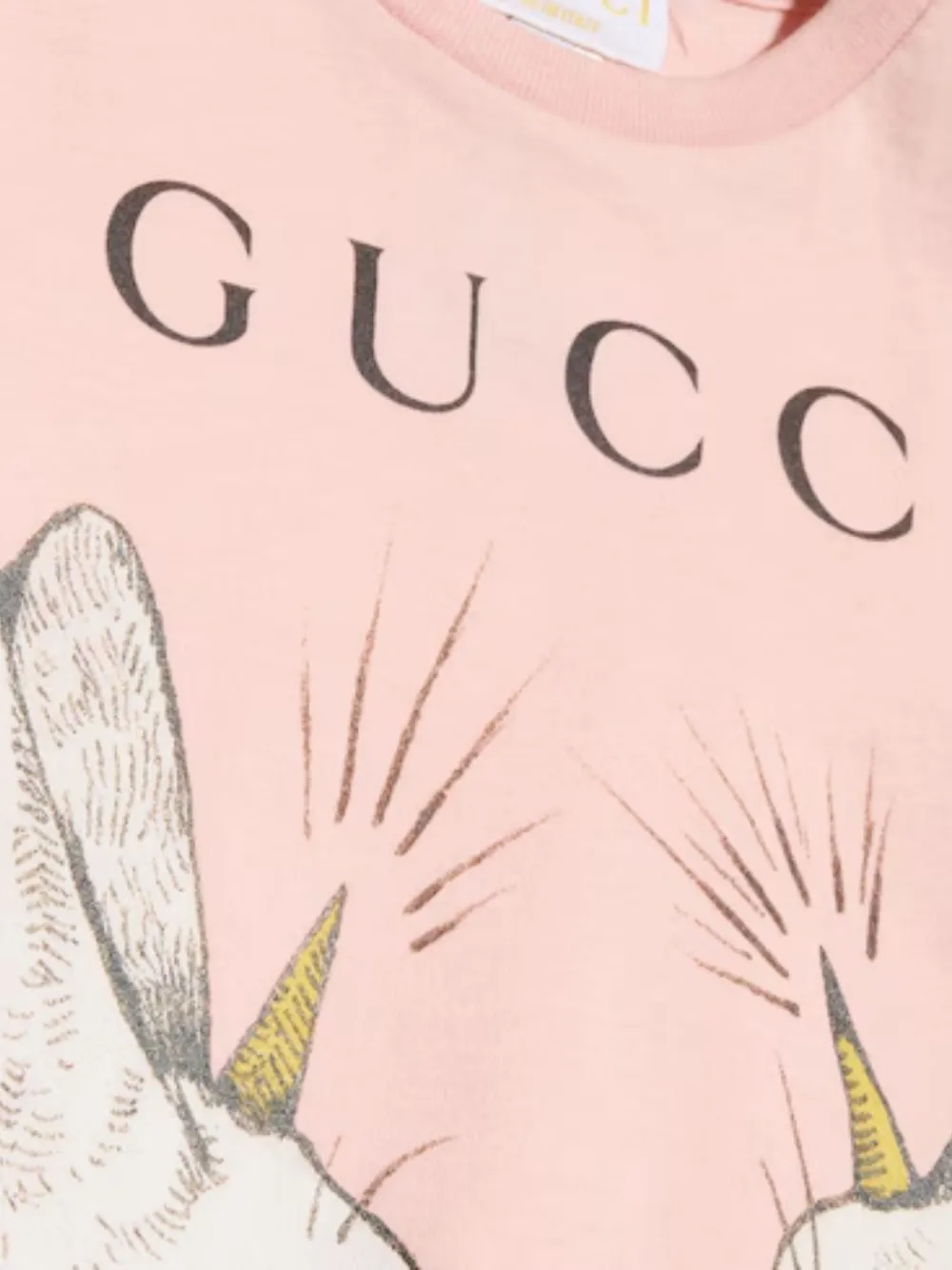 Gucci Kids logo-print animal-print T-shirt Roze