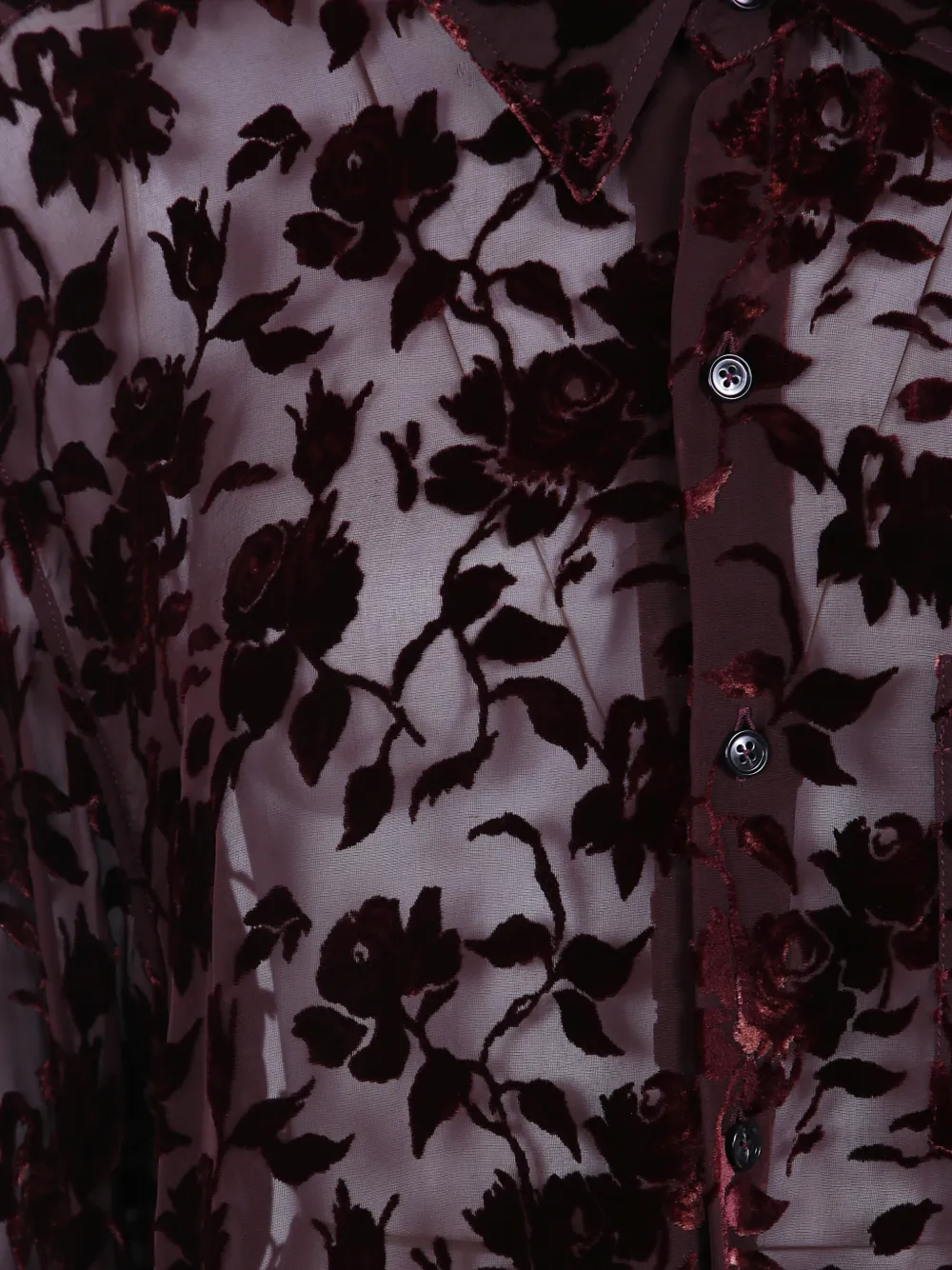 Ann Demeulemeester Elisabeth blouse met bloemen-devoré Rood