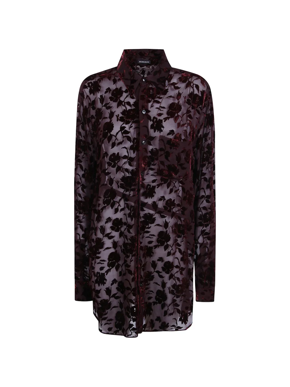 Ann Demeulemeester Elisabeth floral-devoré shirt - Rouge Ann Demeulemeester Elisabeth floral-devoré shirt - Rouge