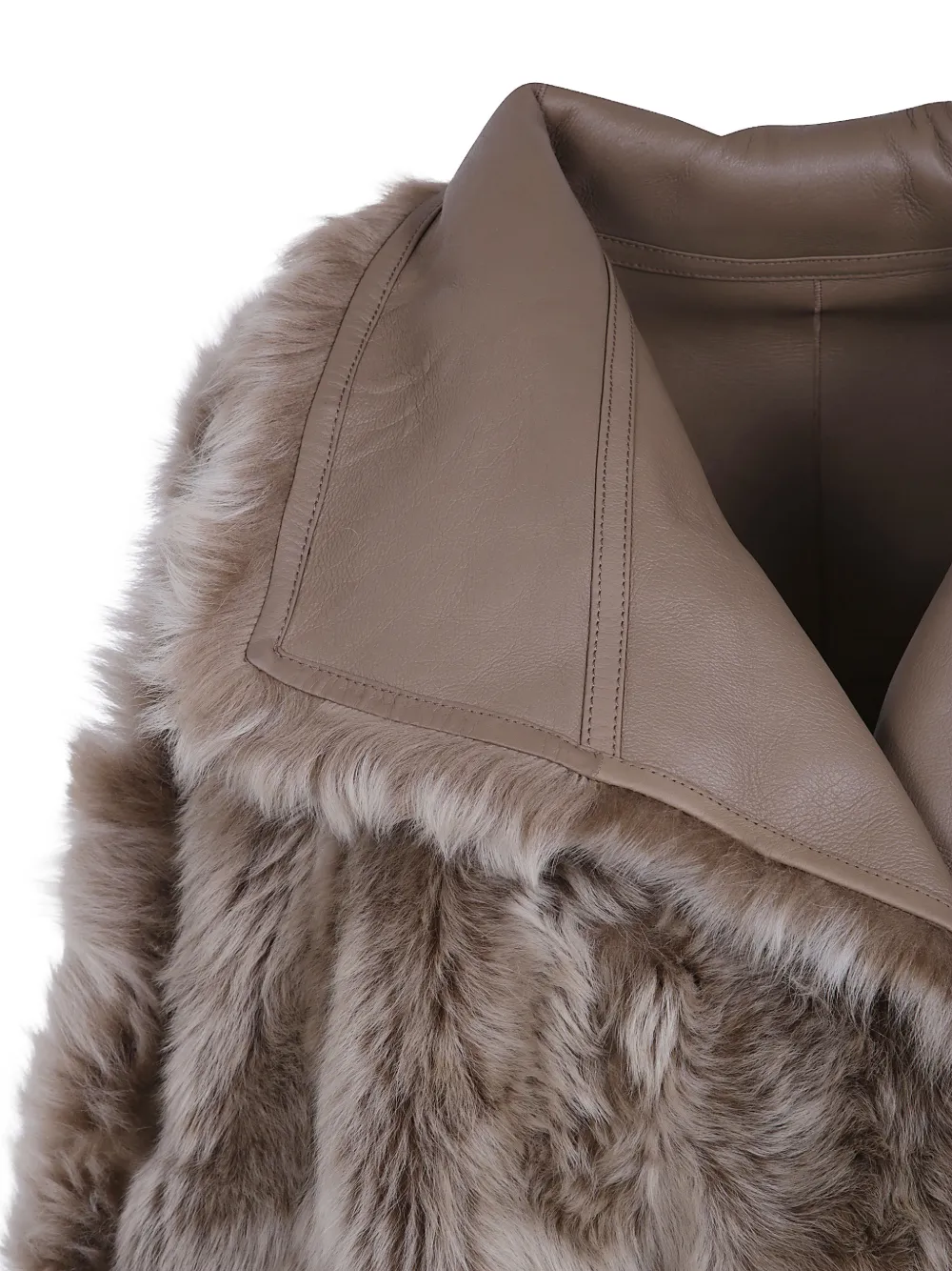 Yves Salomon Leren jack Beige