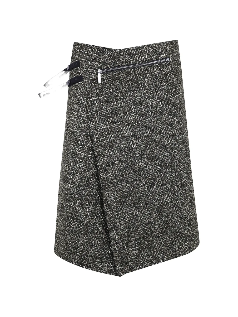 Sapio Metallic-effect Midi Wrap Skirt In Gray