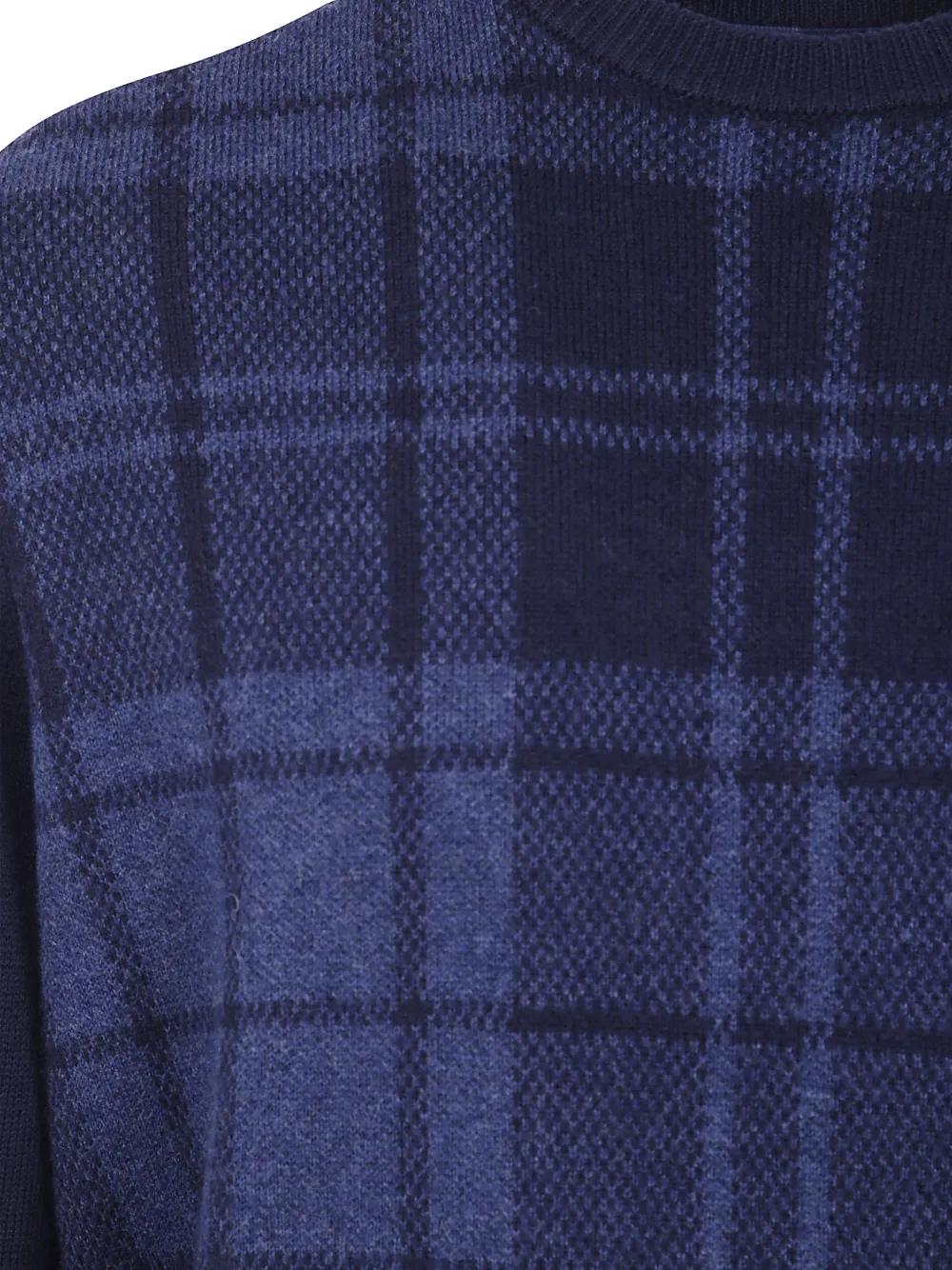 Barbour Mineral geruite wollen trui Blauw