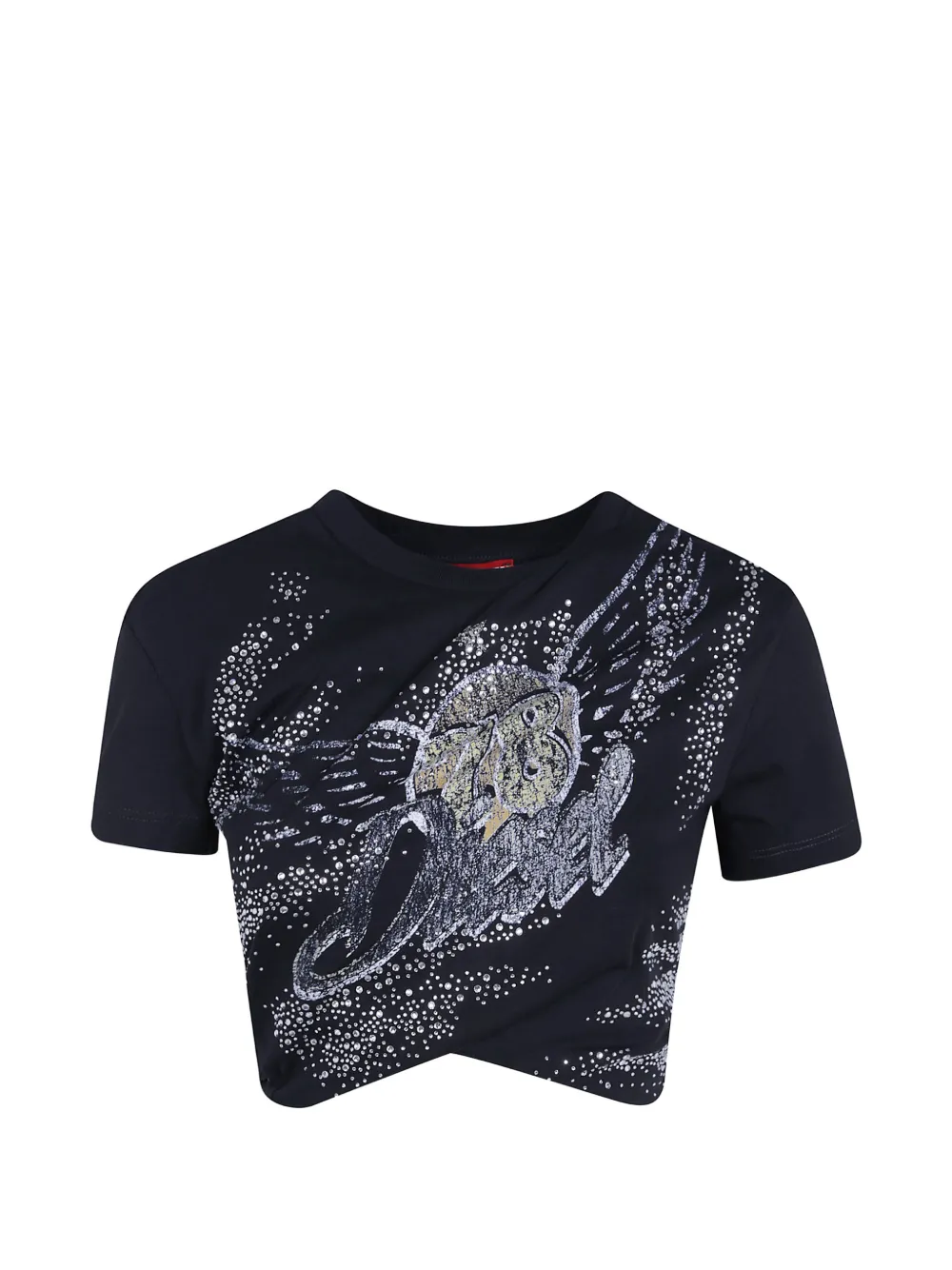 Diesel rucked-up T-shirt in double-layer jersey