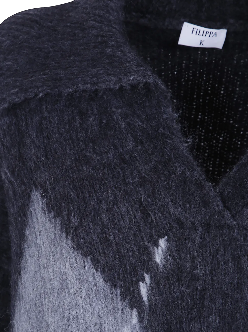 Filippa K Trui met argyle patroon en V-hals Grijs