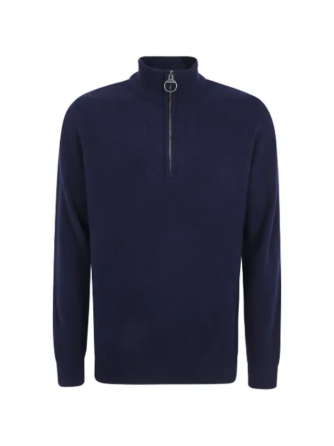 Barbour Ronson tartan-patch half-zip sweater