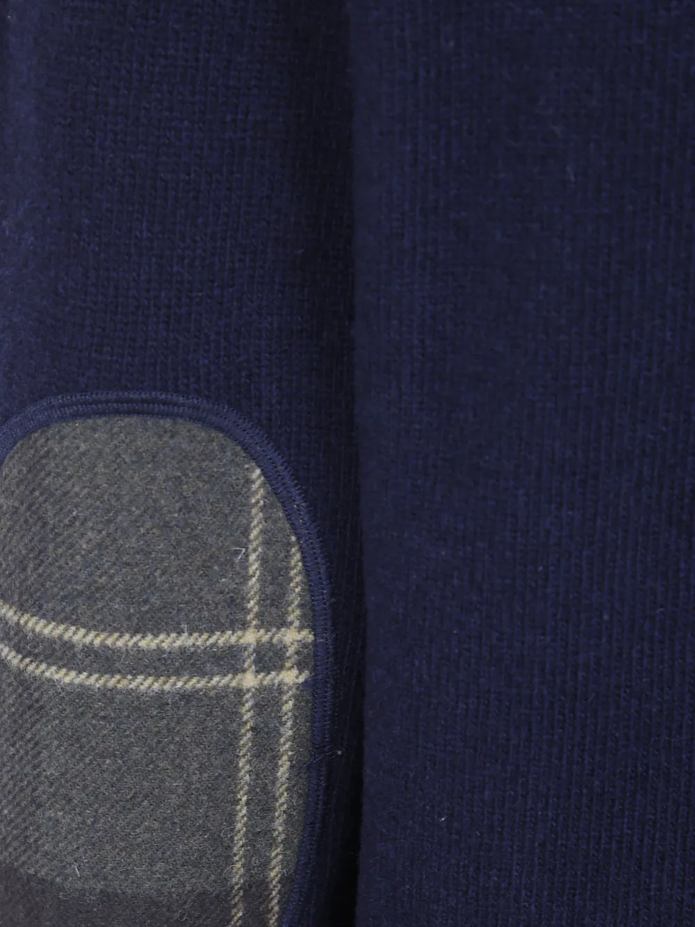 Barbour Ronson trui met halve rits en elleboog-patches met tartan-ruit Blauw