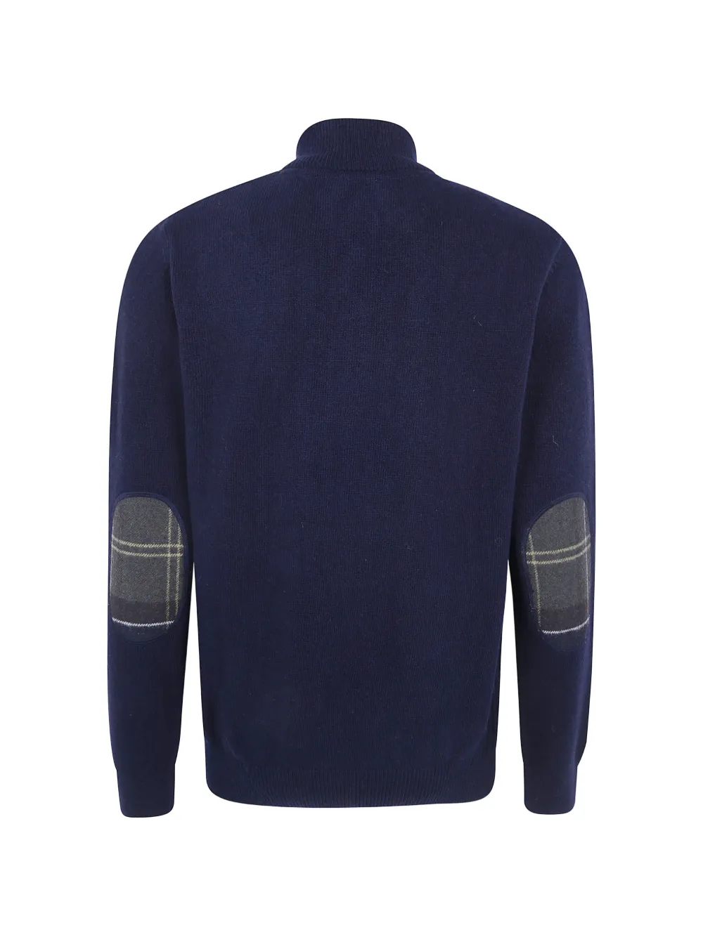 Barbour Ronson trui met halve rits en elleboog-patches met tartan-ruit Blauw