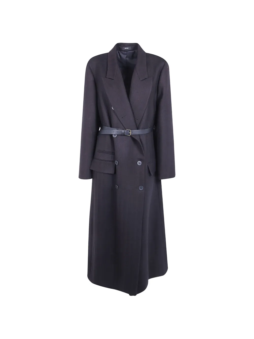 IBRIGU belted double-breasted coat - Marrone