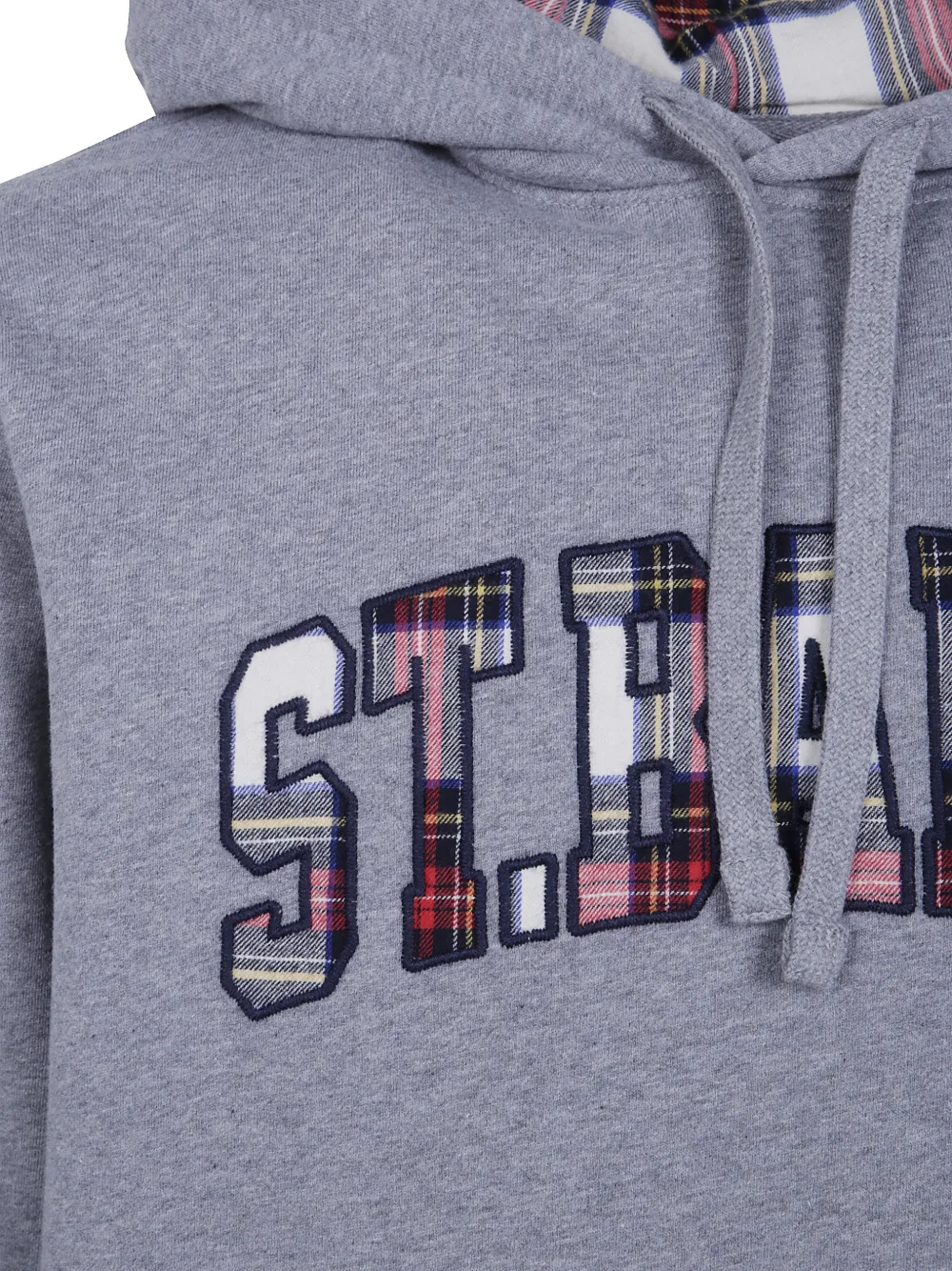 MC2 Saint Barth Tribeca hoodie met geborduurd logo en tartan-patch Grijs