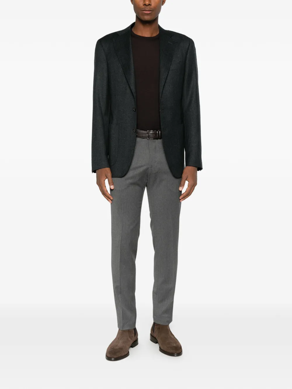 Canali single-breasted wool jacket Grijs