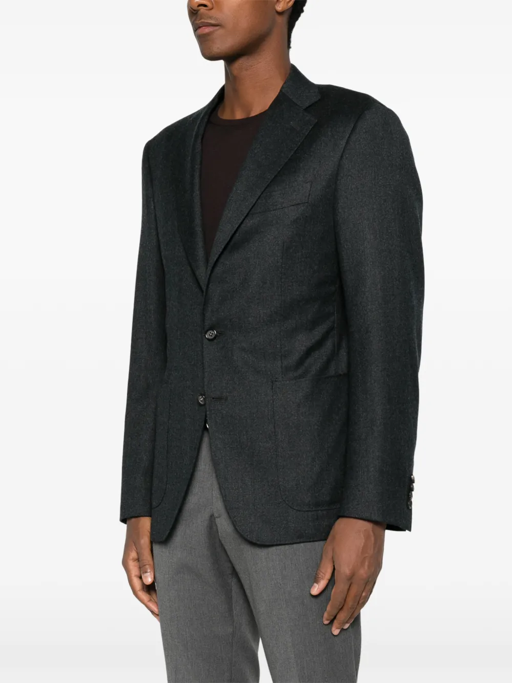 Canali single-breasted wool jacket Grijs