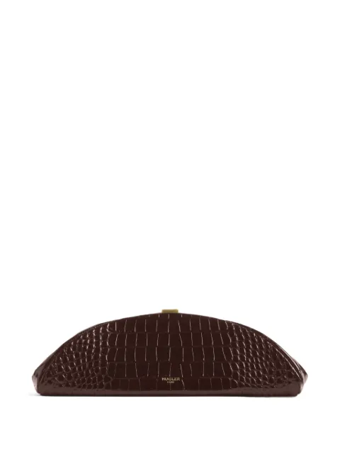 Mugler brun croco Lua clutch