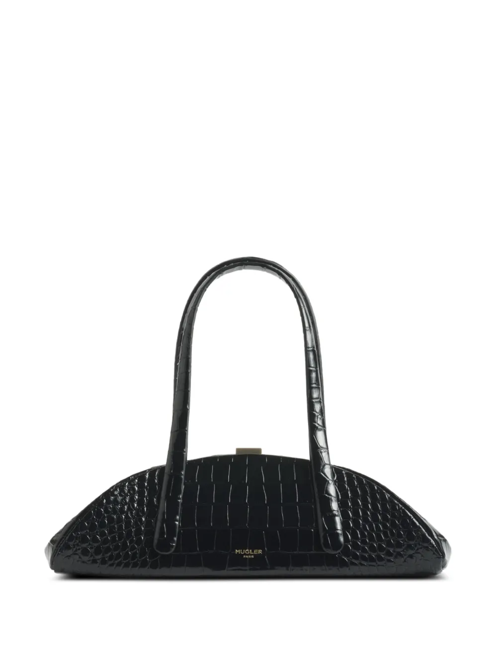 Mugler crocodile-embossed Lua shoulder bag - Schwarz