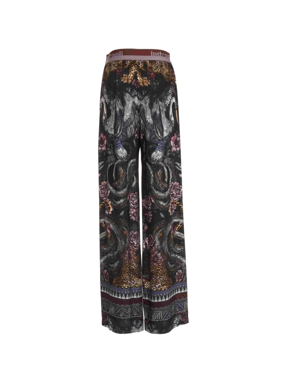 Just Cavalli Broek met grafische print en logo-tailleband Zwart