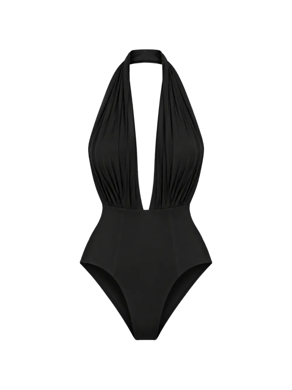 Norma Kamali Wonderwoman plunge halterneck bodysuit - Nero