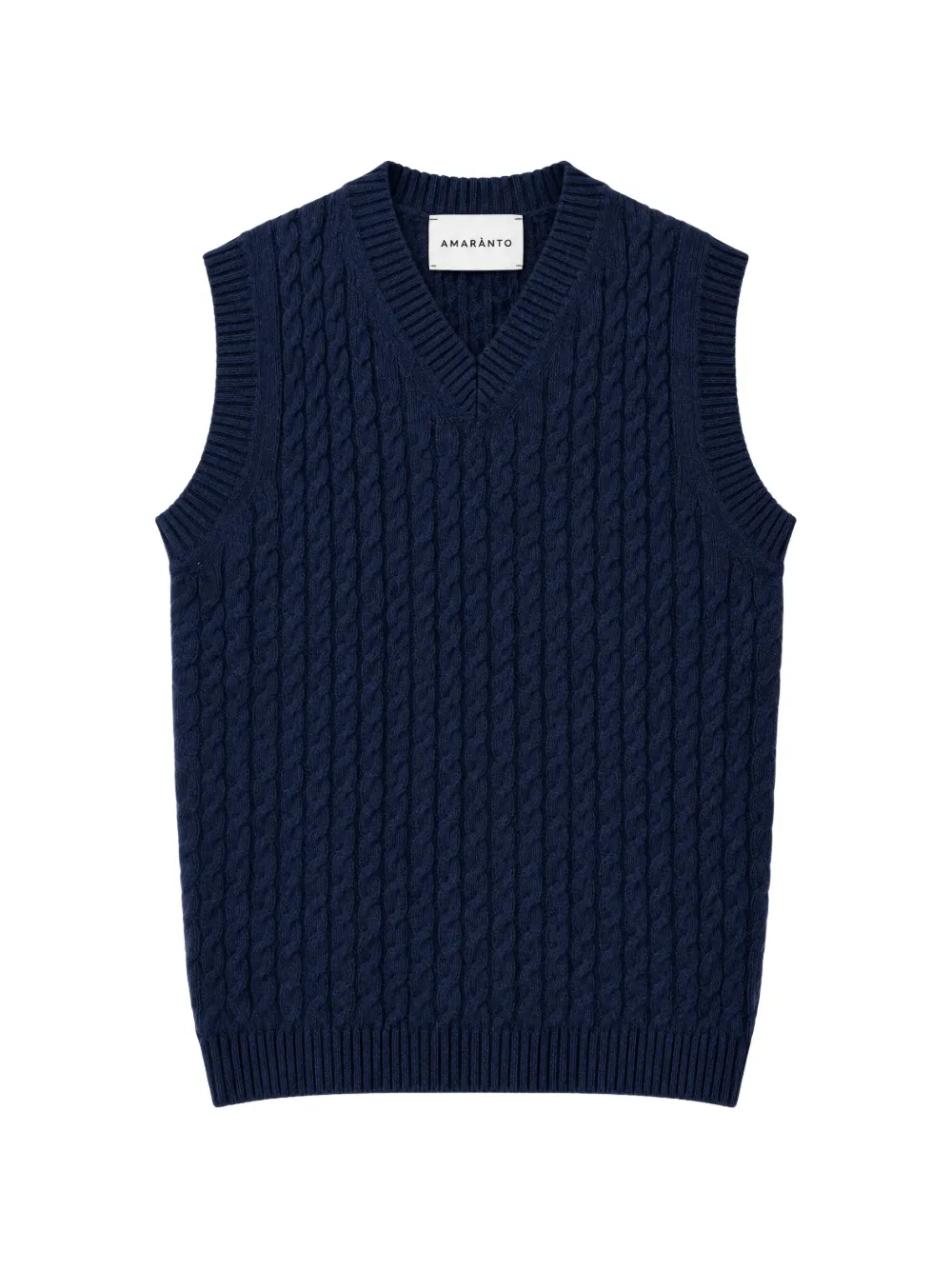 AMARÁNTO cable-knit V-neck vest - Bleu AMARÁNTO cable-knit V-neck vest - Bleu