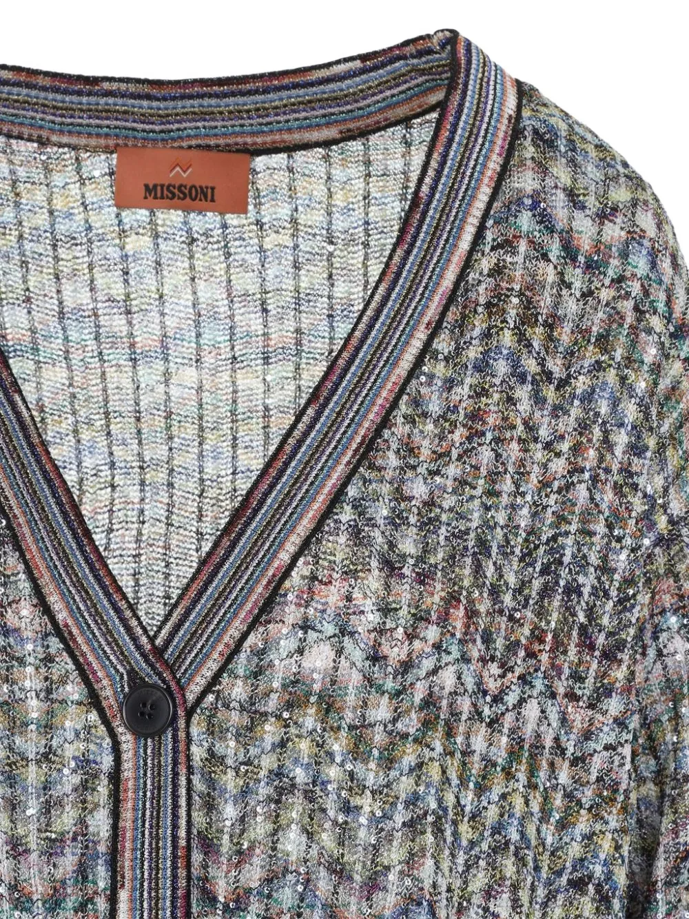 Missoni Oversized Viscose-blend Cardigan with Sequins in Grey, view 3