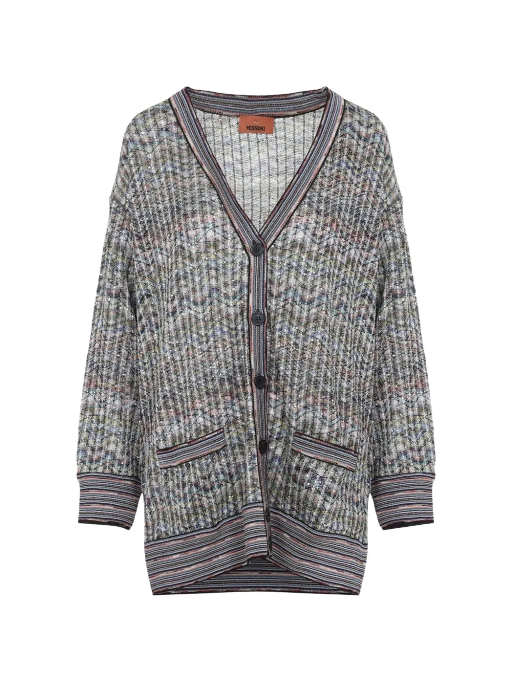 Missoni oversized viscose-blend cardigan with sequins - Grey