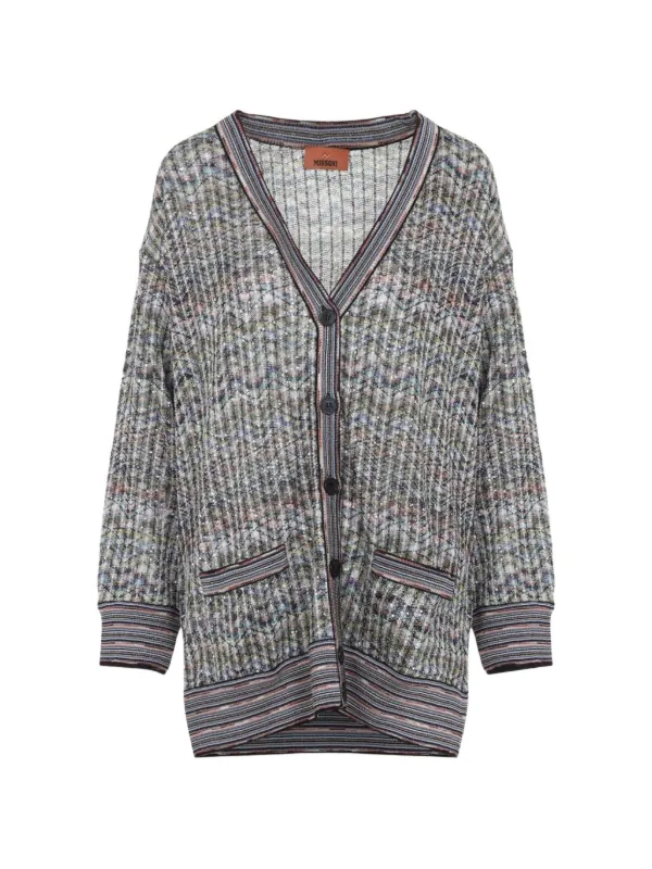 Missoni Oversized Viscose-blend Cardigan with Sequins in Grey