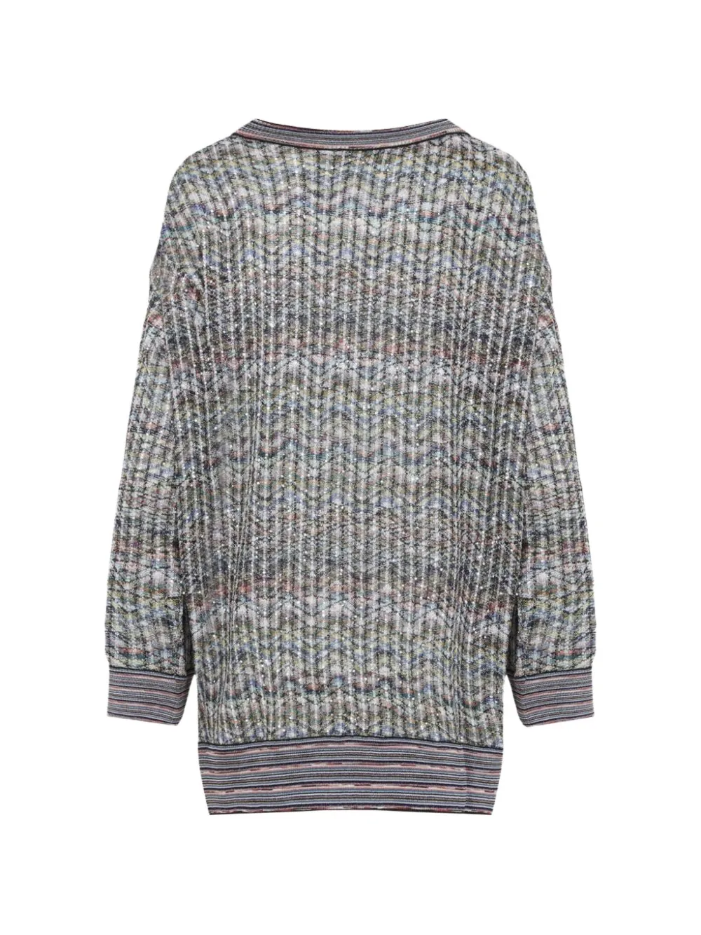 Missoni Oversized Viscose-blend Cardigan with Sequins in Grey, view 2
