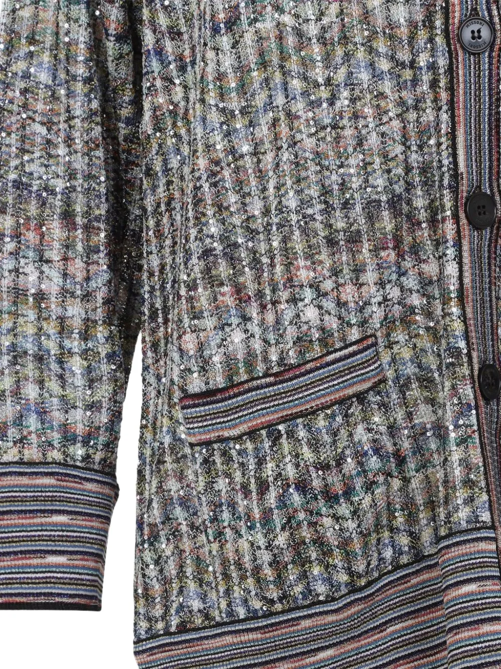 Missoni Oversized Viscose-blend Cardigan with Sequins in Grey, view 4