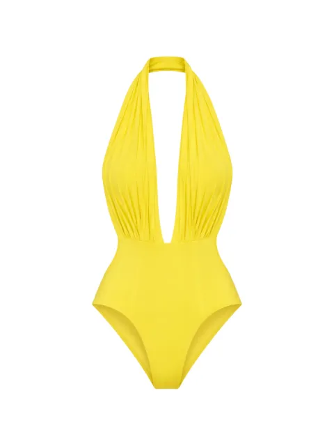 Norma Kamali Wonderwoman halterneck ruched bodysuit