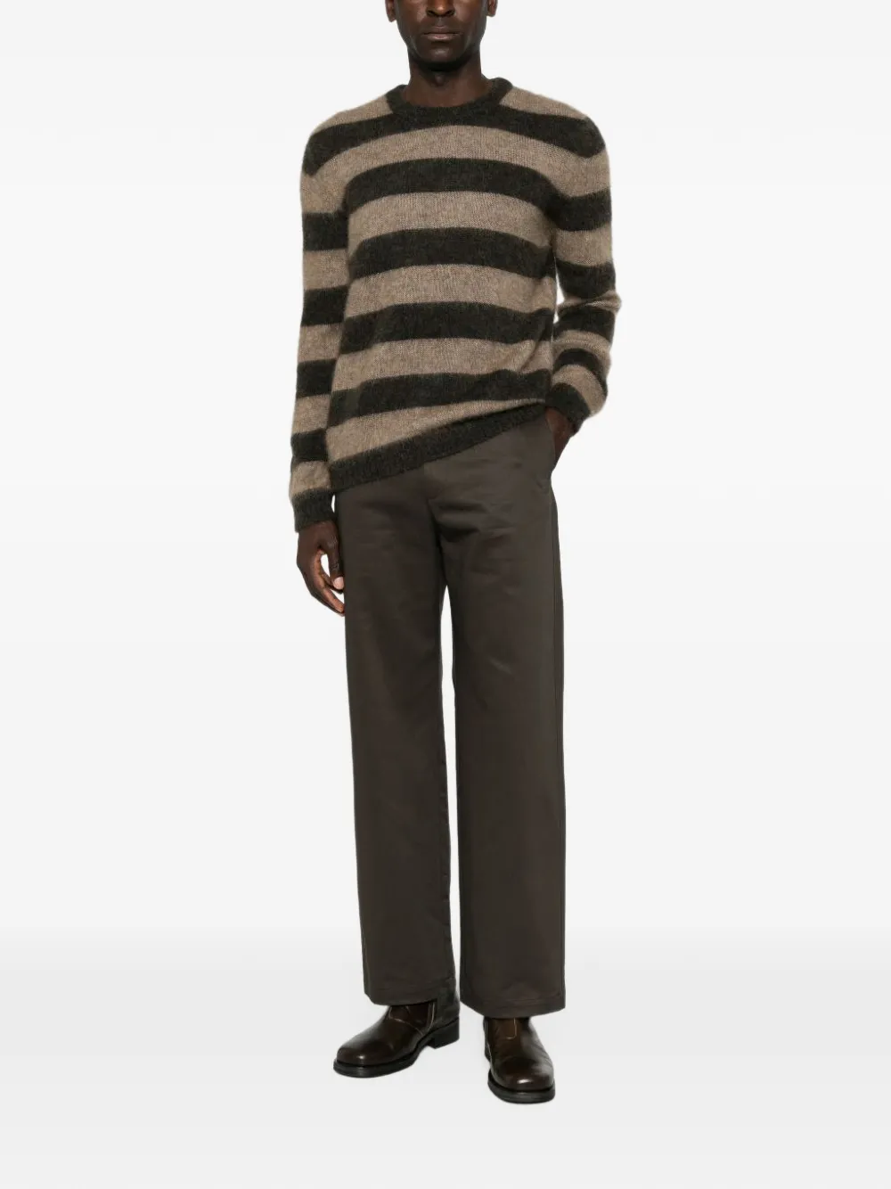 AMARÁNTO buckled straight-leg trousers - Marron AMARÁNTO buckled straight-leg trousers - Marron