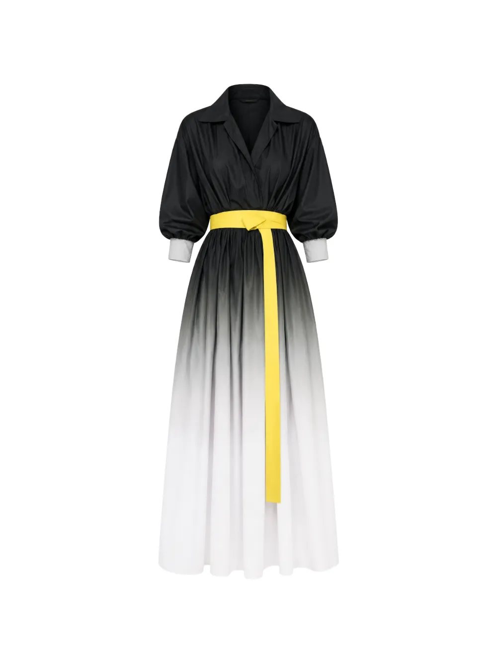 Norma Kamali ombré-effect belted midi dress - Nero