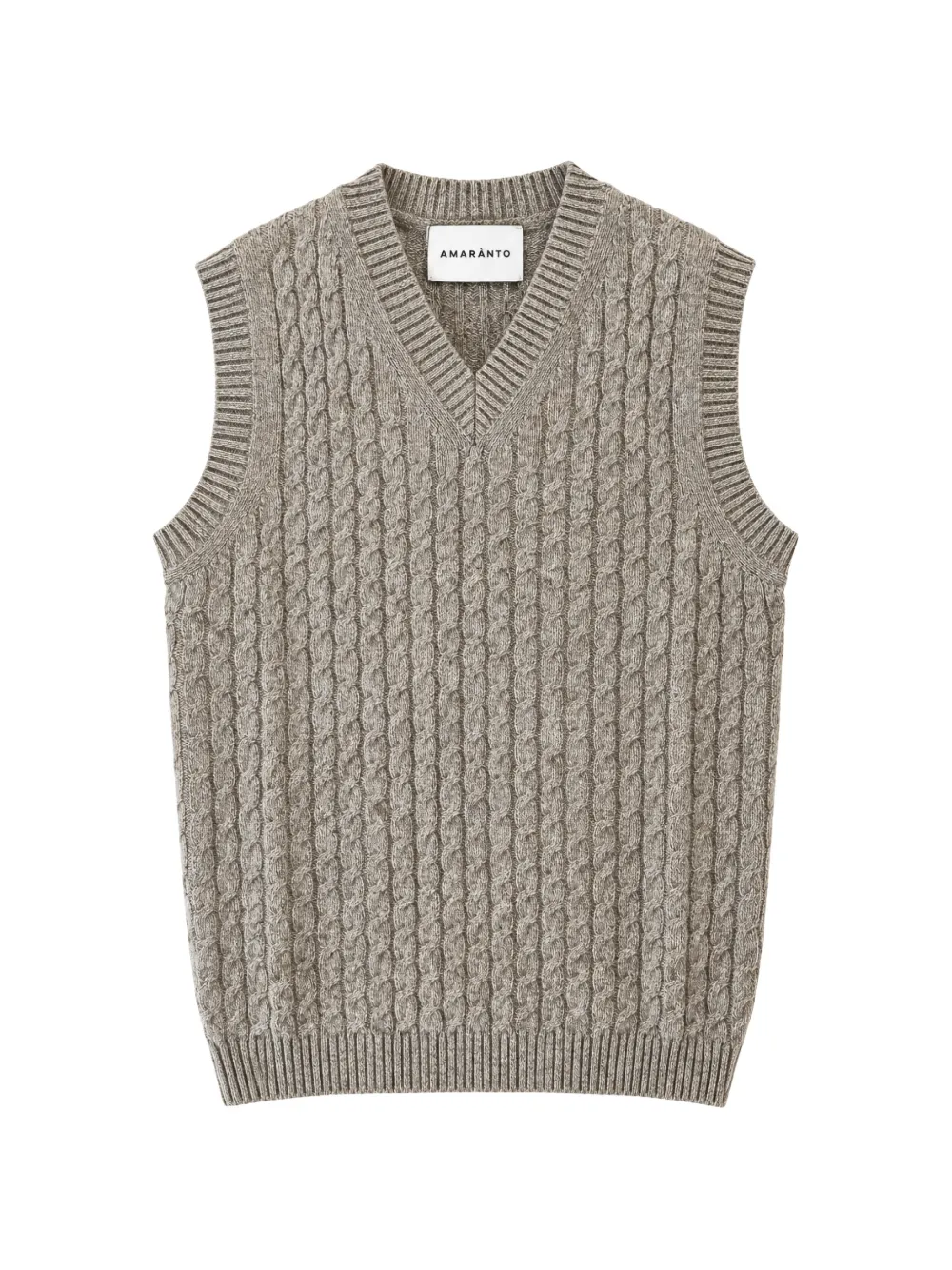 AMARÁNTO cable-knit V-neck vest - Gris AMARÁNTO cable-knit V-neck vest - Gris