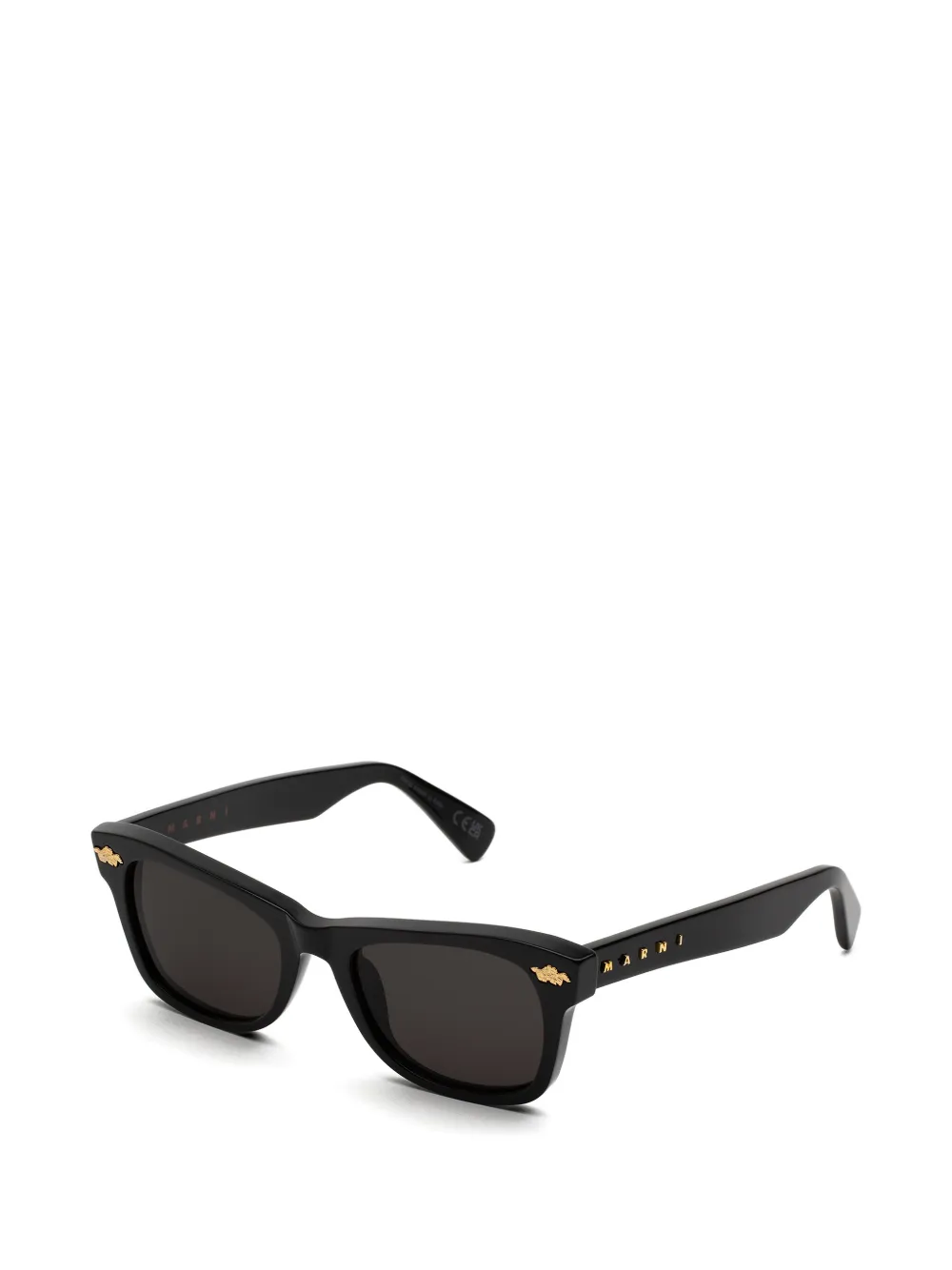 Marni Eyewear Zonnebril met vierkant montuur en logoplakkaat Zwart