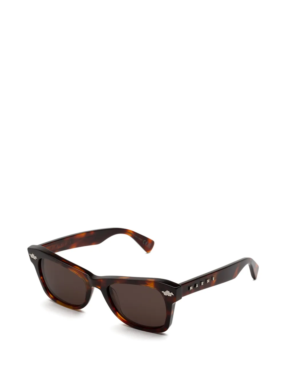 Marni Eyewear tortoiseshell-effect rectangle-frame sunglasses Bruin