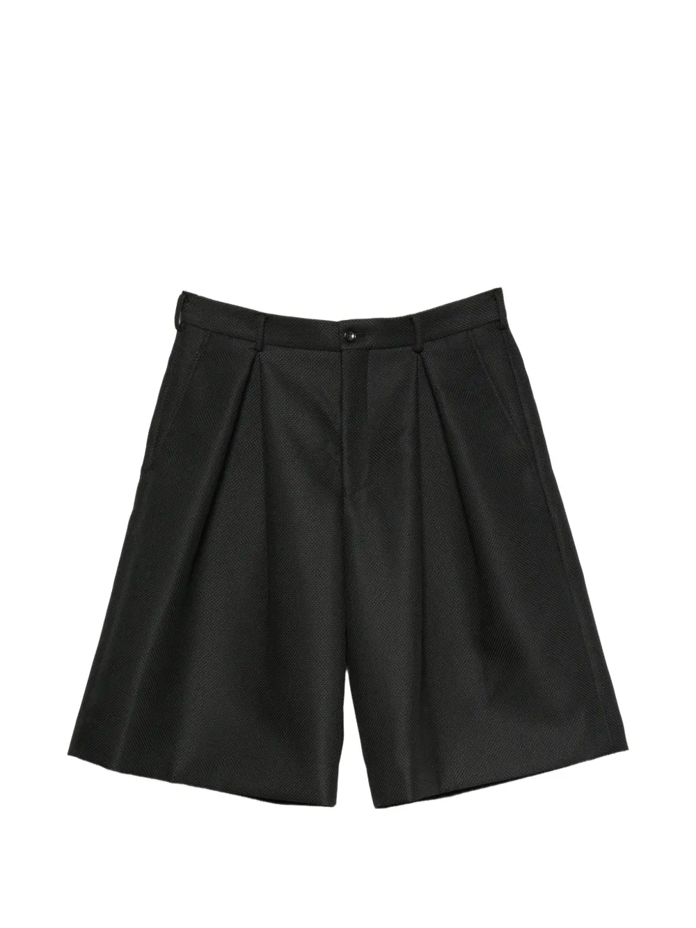 Comme des Garçons Homme Plus pleated textured shorts Zwart