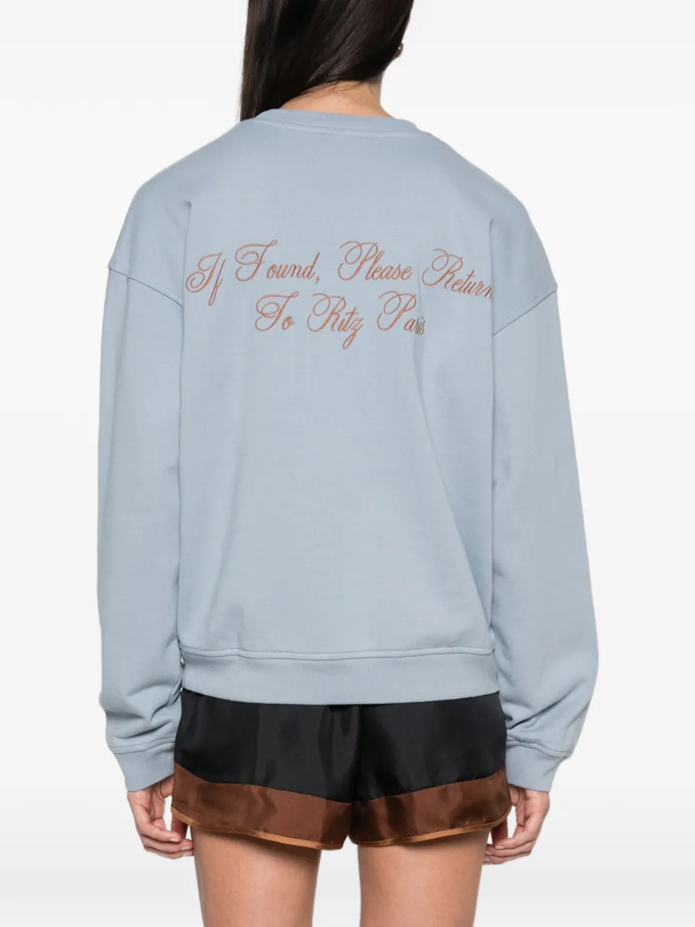 FRAME The Ritz embroidered sweatshirt Blauw