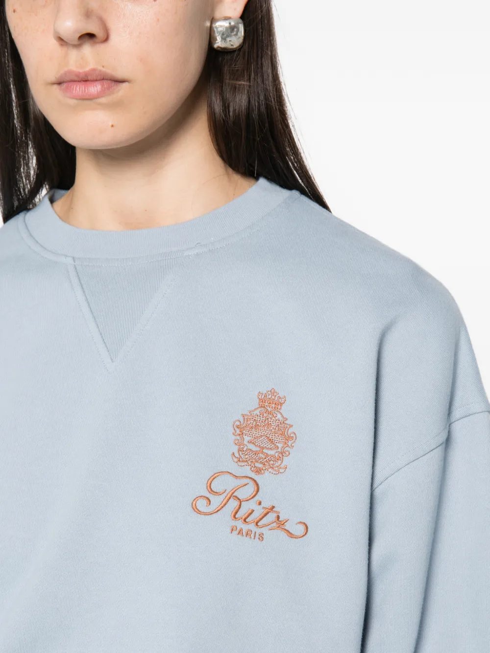 FRAME The Ritz embroidered sweatshirt Blauw