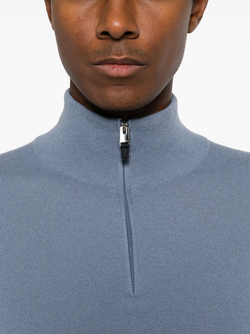 Canali quarter-zip cashmere sweater Blauw