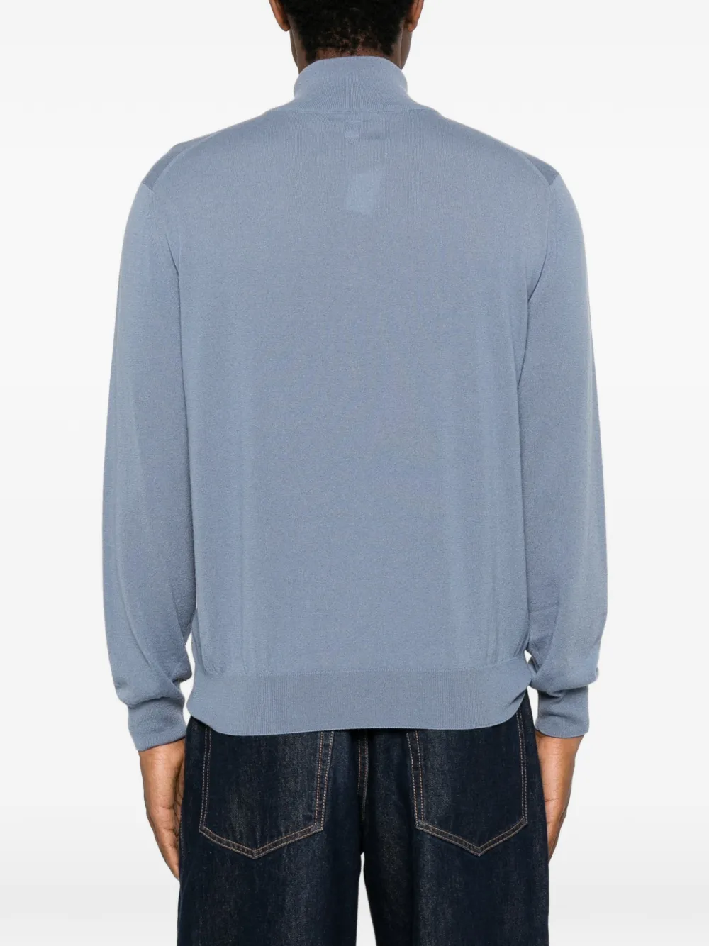 Canali quarter-zip cashmere sweater Blauw