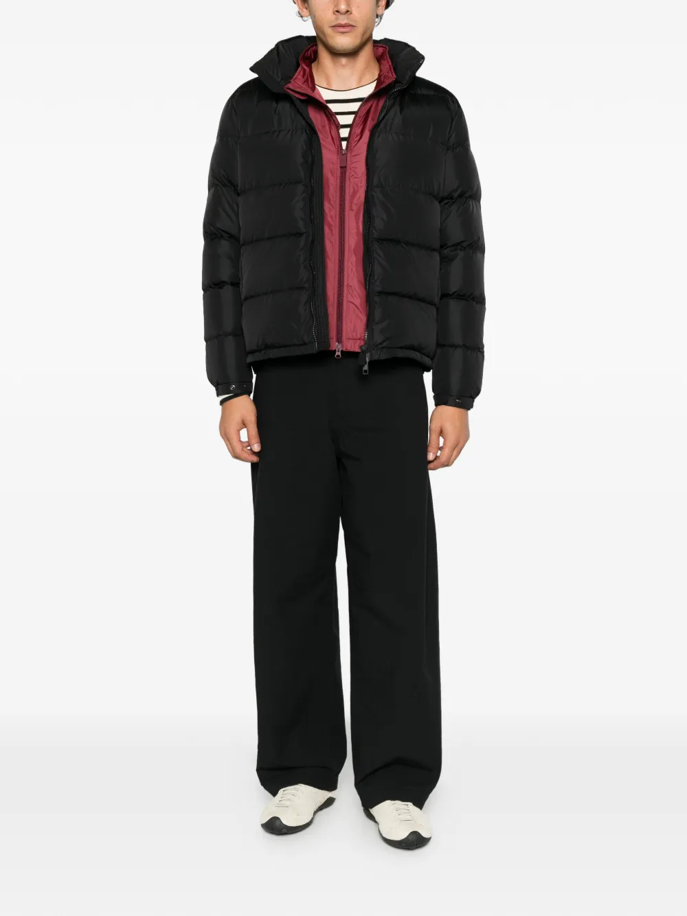ASPESI quilted hooded jacket Zwart